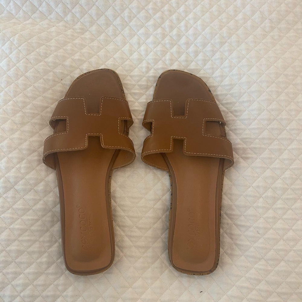 Tan H sandals